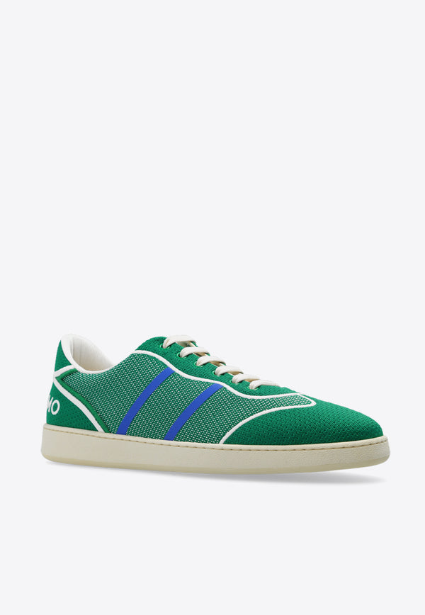 Salvatore Ferragamo Dedalo Low-Top Sneakers Green 022463 DEDALO 769340-BANDIERA PANNA