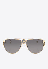 Versace Medusa Aviator Sunglasses Gray 0VE2225 0-100287