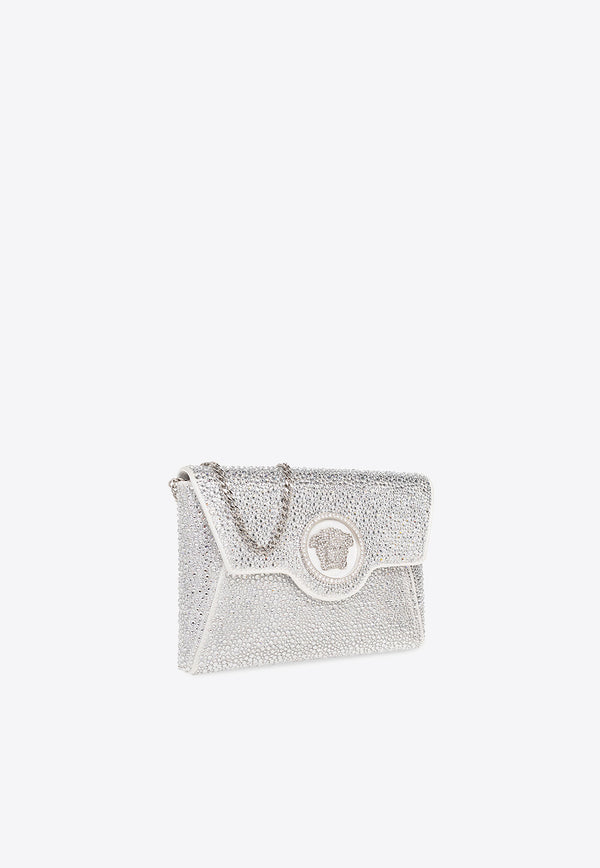 Versace La Medusa Crystal Clutch Silver 1003018 1A06487-1W00P