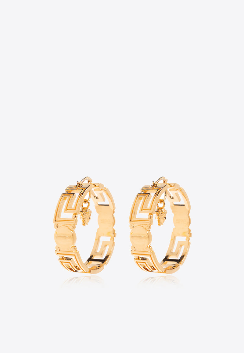 Versace Greca Medusa Head Hoop Earrings Gold 1013206 1A00620-3J000