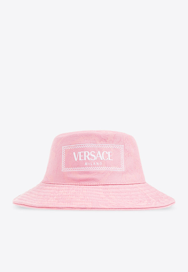 Versace Barocco Jacquard Logo Bucket Hat Pink 1012790 1A10180-2P450