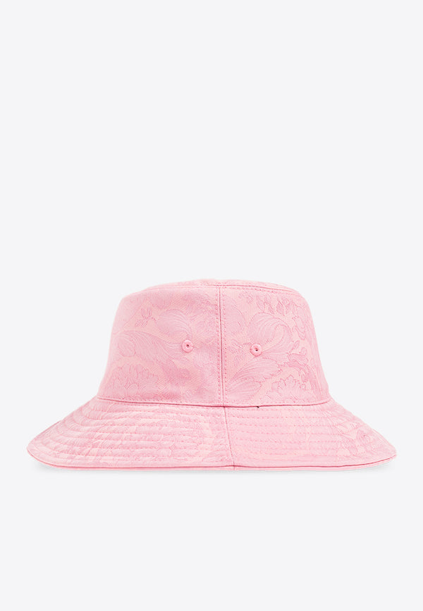 Versace Barocco Jacquard Logo Bucket Hat Pink 1012790 1A10180-2P450