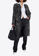 Versace Barocco Double-Breasted Wool Coat Gray 1013530 1A10074-1E510