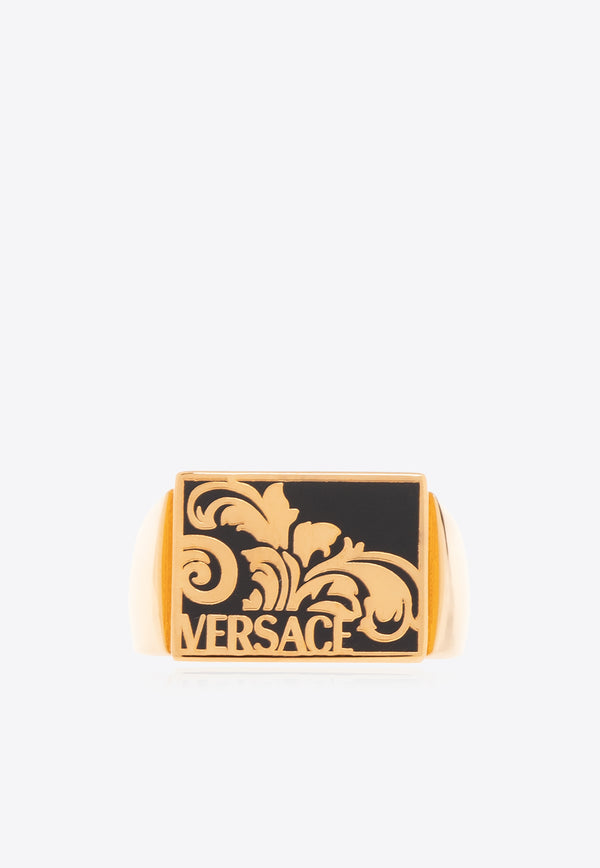 Versace Palmette Motif Ring Gold 1014059 1A00638-4J120