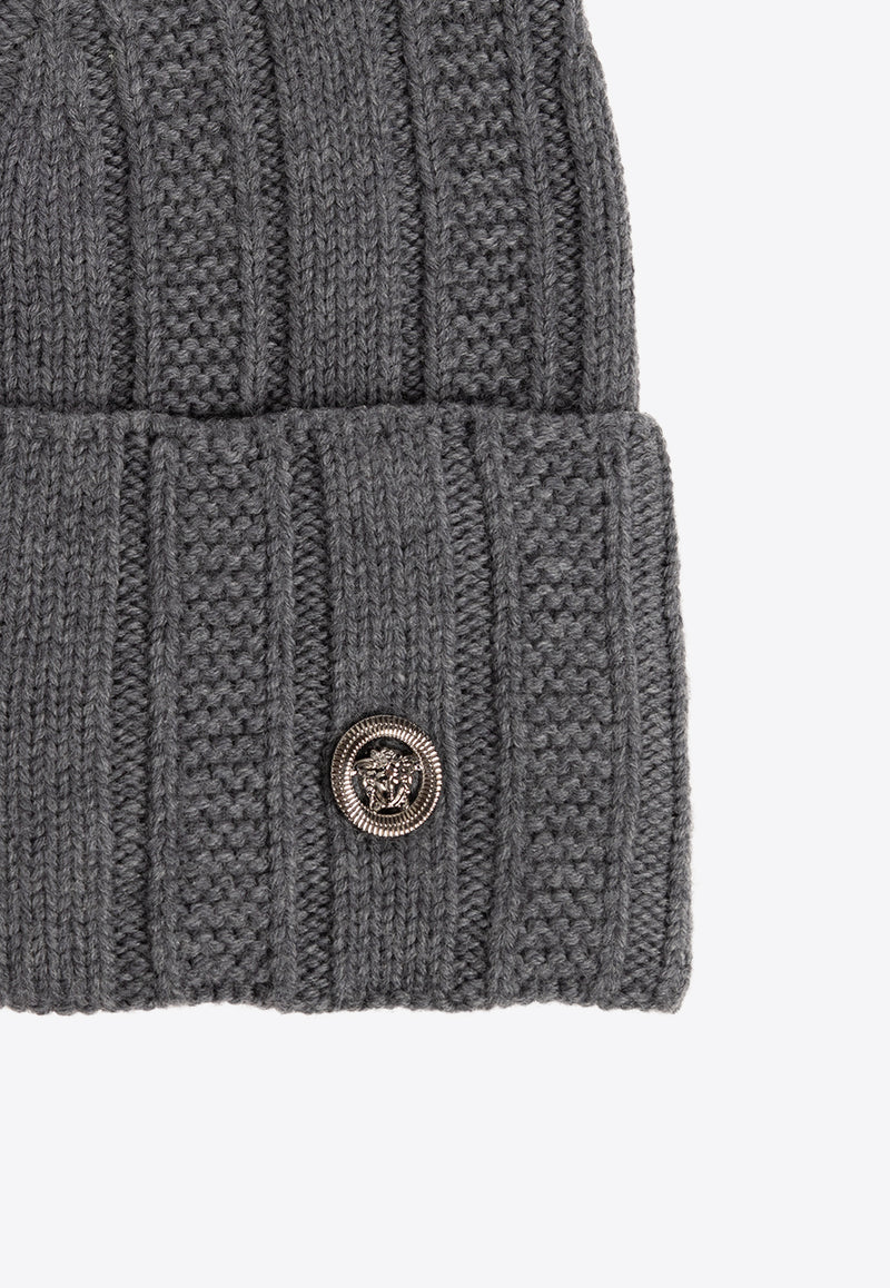 Versace Medusa Wool Beanie Gray 1014174 1A09351-1E510