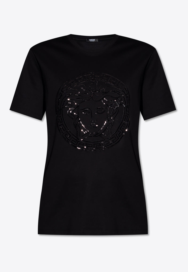 Versace Sequined Medusa T-shirt Black 1014270 1A01178-1B000