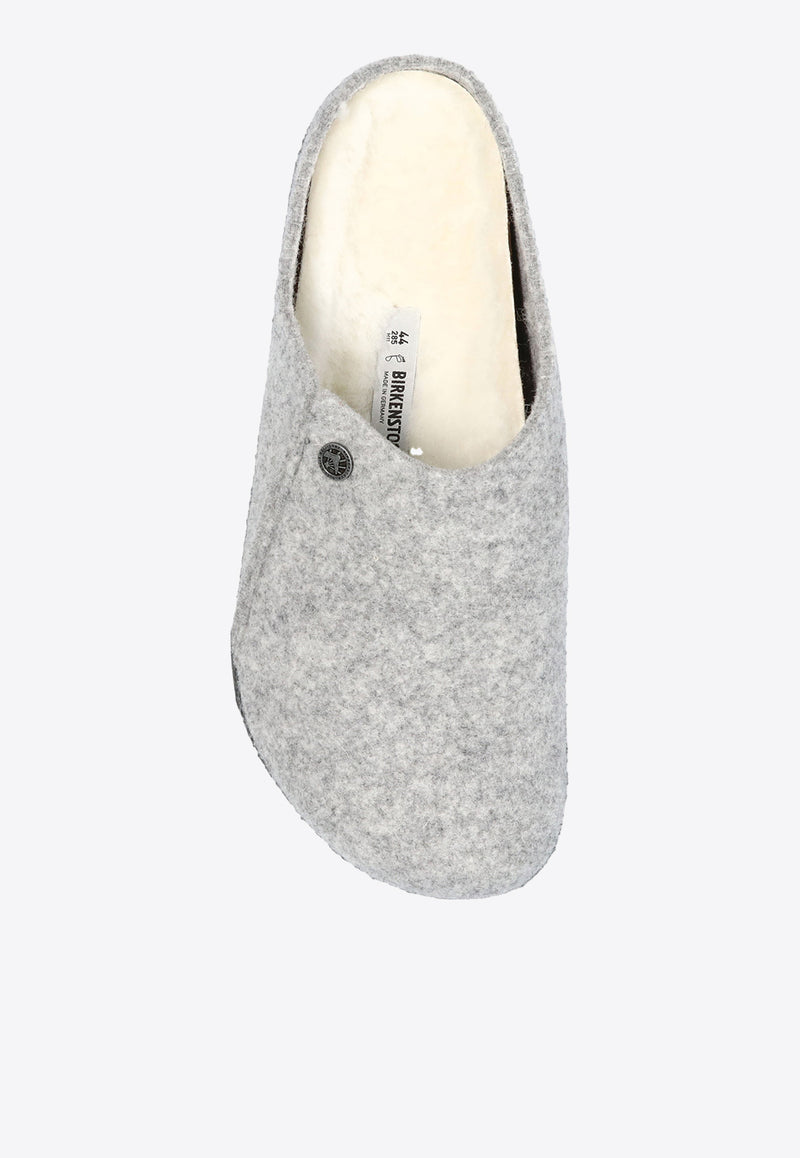 Birkenstock Zermatt Rivet Felt Mules Gray 1015092 0-LIGHT GRAY