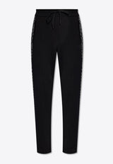 Versace Barocco Jacquard Straight Pants Black 1013253 1A09454-1B000