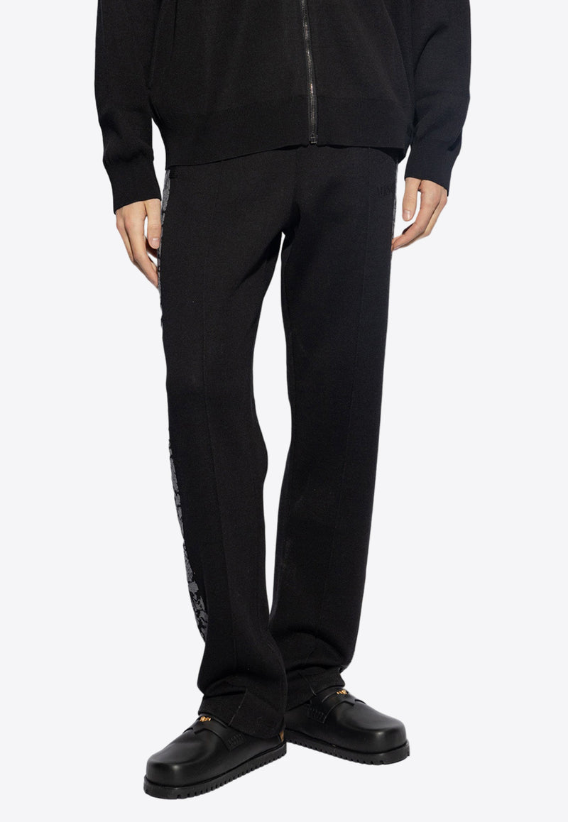 Versace Barocco Jacquard Straight Pants Black 1013253 1A09454-1B000