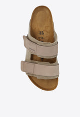 Birkenstock Uji Suede and Nubuck Leather Slides Taupe 1025690 0-TAUPE