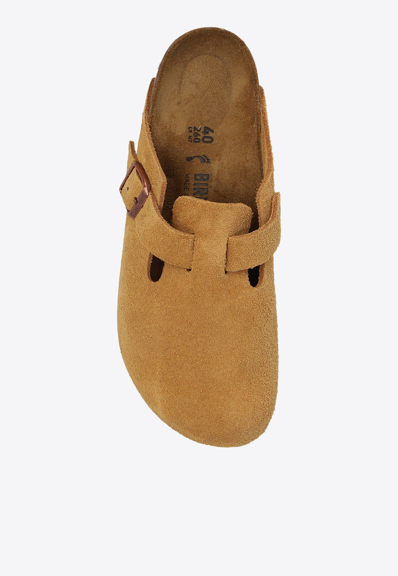 Birkenstock Boston Suede Mules Beige 1026164 0-LATTE CREAM