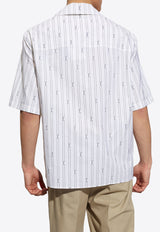 Salvatore Ferragamo All-Over Logo Print Short-Sleeved Shirt White 143806 D 770864-OPTIC WHITE NERO