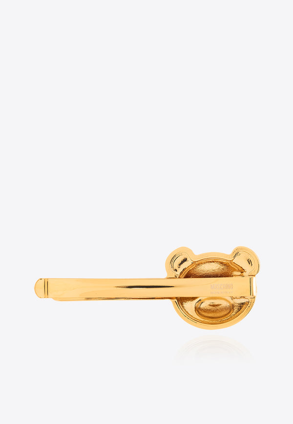 Moschino Signature Teddy Bear and Logo Hair Clip Gold 24171 A9107 8403-0606