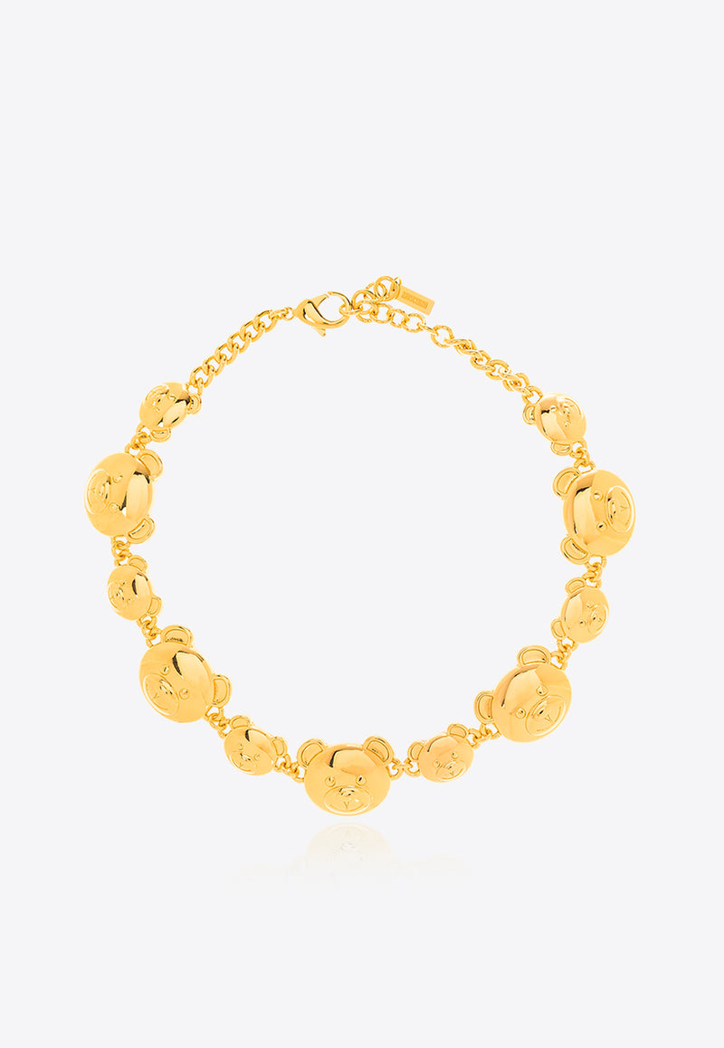 Moschino Signature Teddy Bear Choker Necklace Gold 24171 A9110 8401-0606