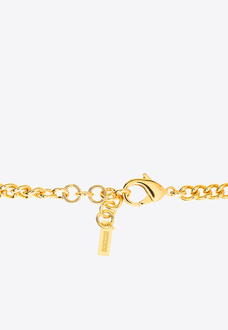 Moschino Signature Teddy Bear Choker Necklace Gold 24171 A9110 8401-0606