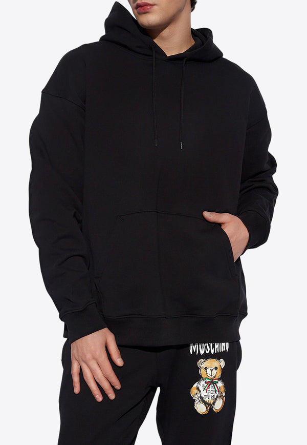 Moschino Logo Print Drawstring Hoodie Black 241ZZ J1713 0228-1555