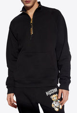 Moschino Half-Zip Long-Sleeved Sweatshirt Black 241ZZ A1710 0228-0555