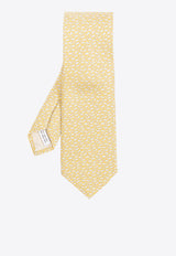 Salvatore Ferragamo Printed Dogs Silk Tie Yellow 350960 4 TOBIA 770778-F GIALLO