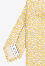 Salvatore Ferragamo Printed Dogs Silk Tie Yellow 350960 4 TOBIA 770778-F GIALLO