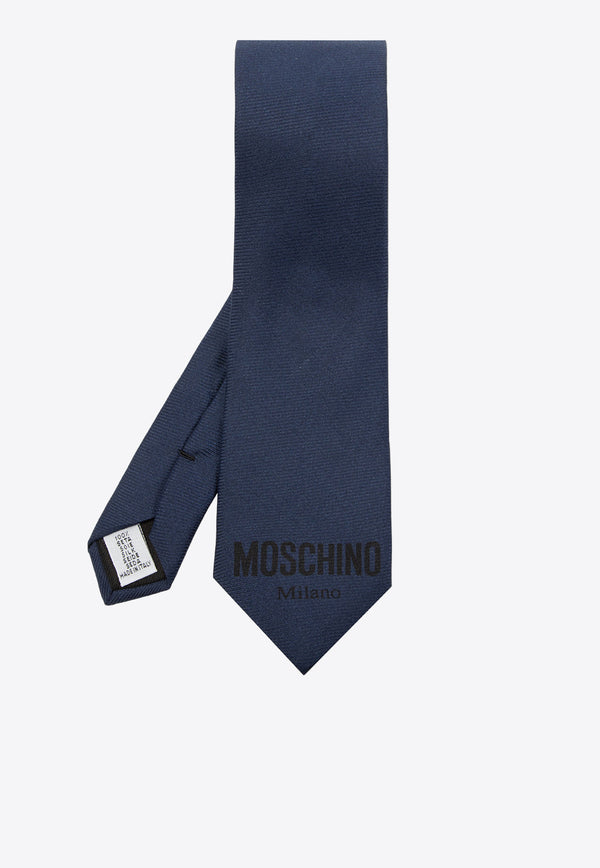 Moschino Logo Silk Tie Navy 55060 M5272-005