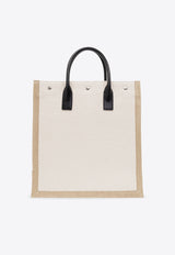 Saint Laurent Rive Gauche North/South Tote Bag Cream 632539 FAAVU-9054