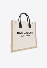 Saint Laurent Rive Gauche North/South Tote Bag Cream 632539 FAAVU-9054