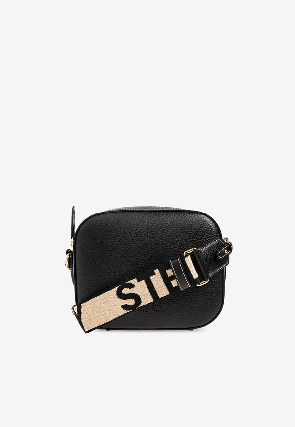 Stella McCartney Mini Perforated Logo Crossbody Bag Black 700266 WP0057-1000