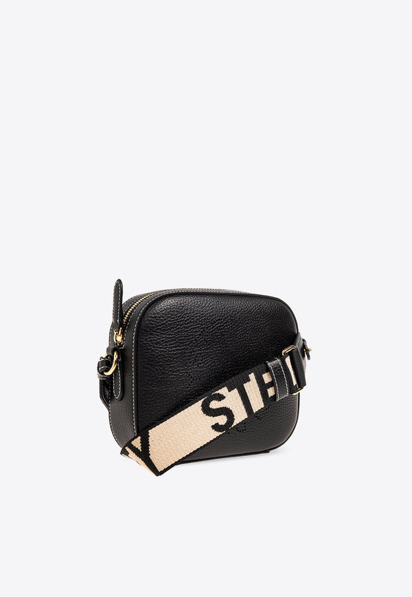 Stella McCartney Mini Perforated Logo Crossbody Bag Black 700266 WP0057-1000