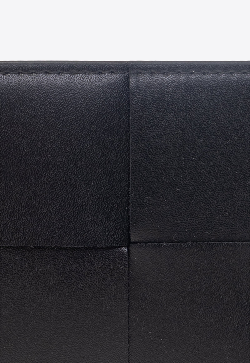 Bottega Veneta Cassette Intrecciato Leather Bi-Fold Wallet Black 743004 VBWD2-8803