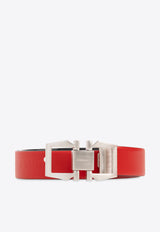 Salvatore Ferragamo Gancini-Buckle Reversible Leather Belt Red 670327 ADJUSTABLE 771041-FLAME RED