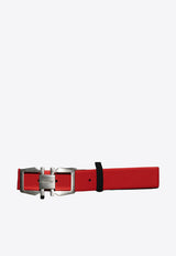 Salvatore Ferragamo Gancini-Buckle Reversible Leather Belt Red 670327 ADJUSTABLE 771041-FLAME RED