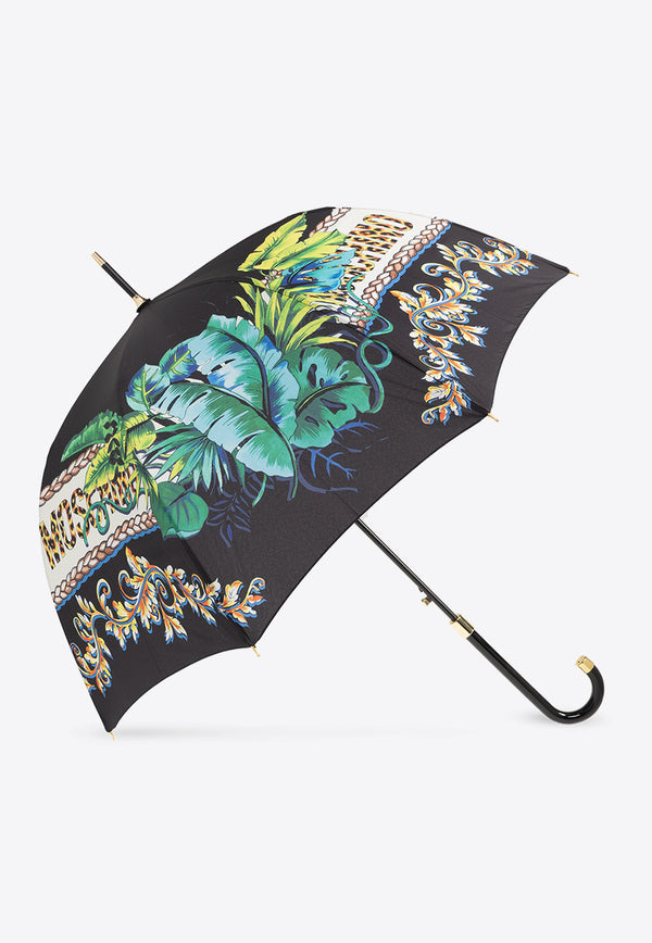 Moschino Logo Print Umbrella Multicolor 8862 63AUTOA-BLACK