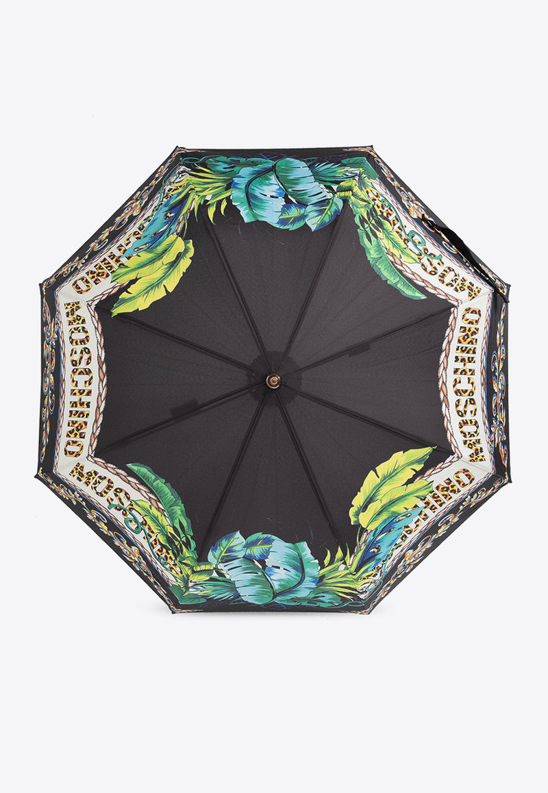 Moschino Logo Print Umbrella Multicolor 8862 63AUTOA-BLACK