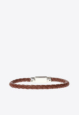 Salvatore Ferragamo Gancini Braided Bracelet 773540 BR RECORD 1L 675939-BR PELLE BARKBRO PLD