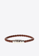 Salvatore Ferragamo Gancini Braided Bracelet 773540 BR RECORD 1L 675939-BR PELLE BARKBRO PLD