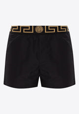 Versace Greca Waistband Swim Shorts Black ABU01022 A232415-A80G