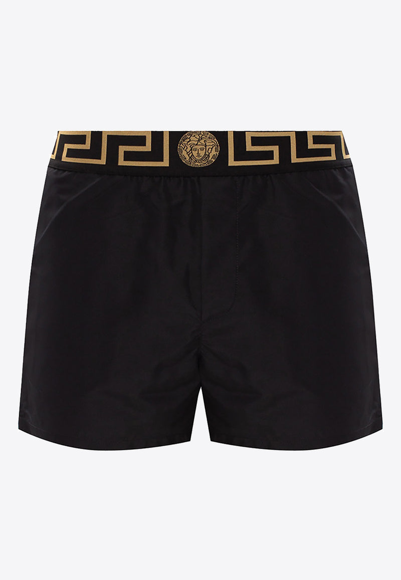 Versace Greca Waistband Swim Shorts Black ABU01022 A232415-A80G