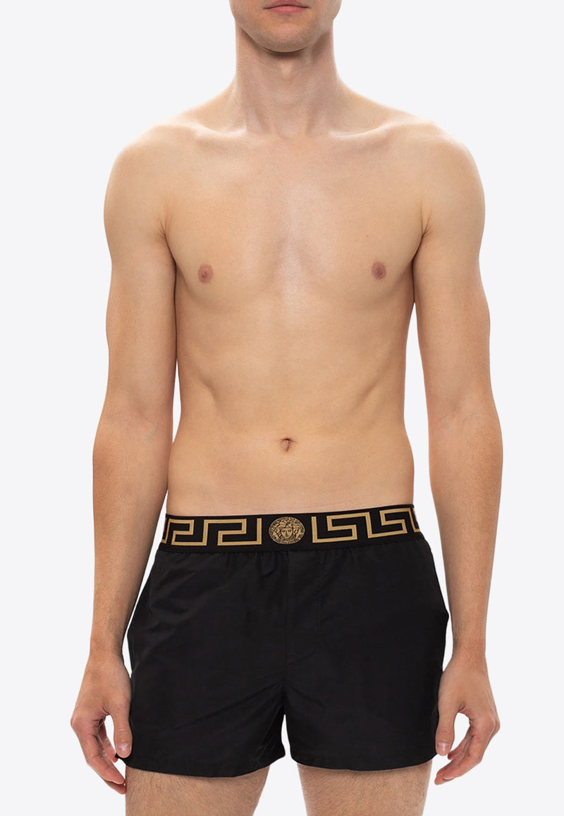 Versace Greca Waistband Swim Shorts Black ABU01022 A232415-A80G