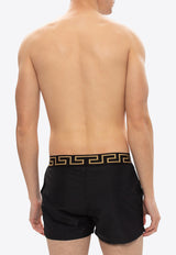 Versace Greca Waistband Swim Shorts Black ABU01022 A232415-A80G