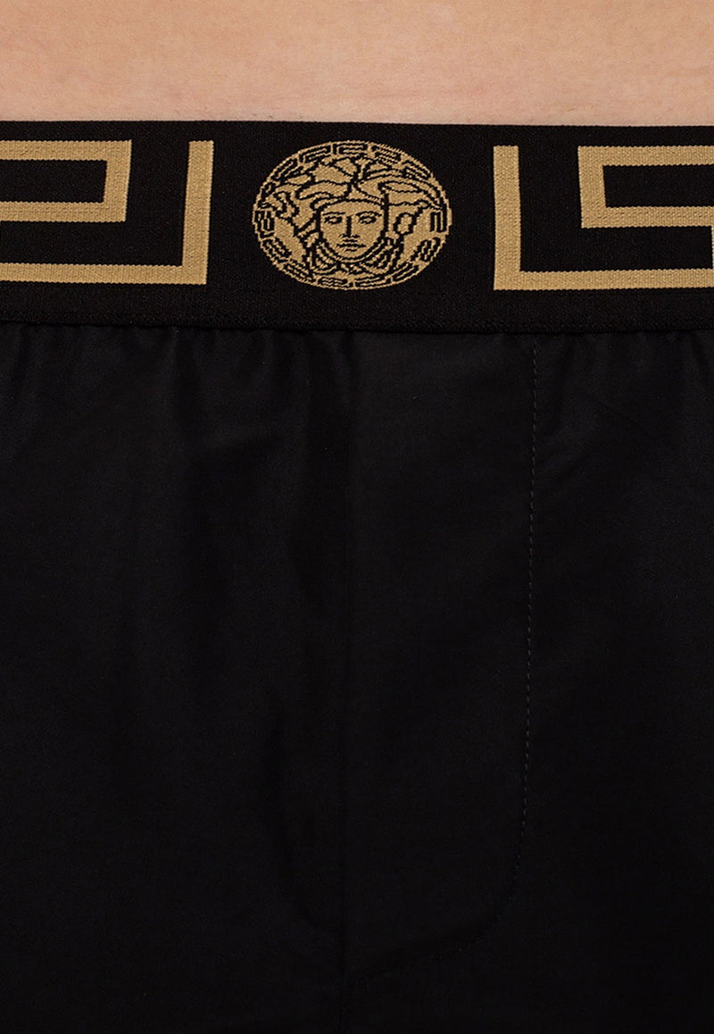 Versace Greca Waistband Swim Shorts Black ABU01022 A232415-A80G