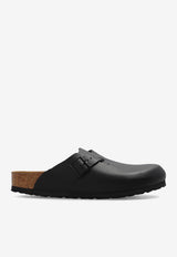 Birkenstock Boston Leather Buckled-Strap Slides Black 60193 0-BLACK