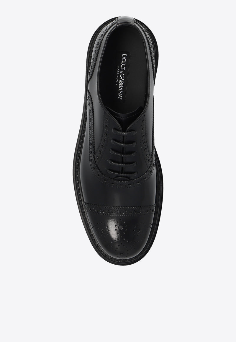 Dolce & Gabbana Brushed Leather Oxford Shoes Black A20159 A1203-80999