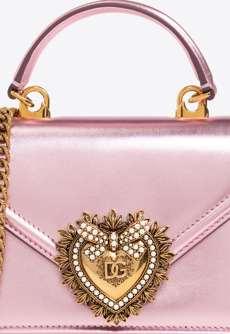 Dolce & Gabbana Small Devotion Nappa Mordore Top Handle Bag Pink BB6711 A1016-8B404