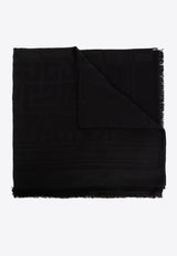 Balmain Monogram Viscose Scarf Black BF1XF040 VC44-EAP