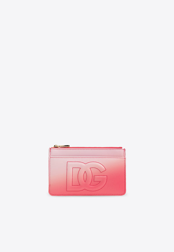 Dolce & Gabbana DG Logo Ombre Leather Cardholder Pink BI1261 AS204-HF5AC