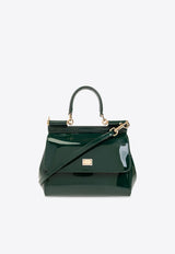 Dolce & Gabbana Medium Sicily Top Handle Bag in Patent Leather Green BB6003 A1471-89349