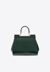 Dolce & Gabbana Medium Sicily Top Handle Bag in Patent Leather Green BB6003 A1471-89349