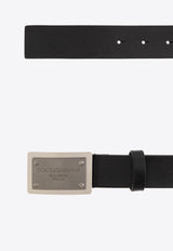 Dolce & Gabbana Logo Plaque Leather Belt Black BC4825 AO744-87653