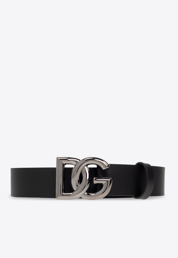 Dolce & Gabbana Signature DG Logo Leather Belt Black BC4644 AX622-8V363