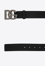 Dolce & Gabbana Signature DG Logo Leather Belt Black BC4644 AX622-8V363